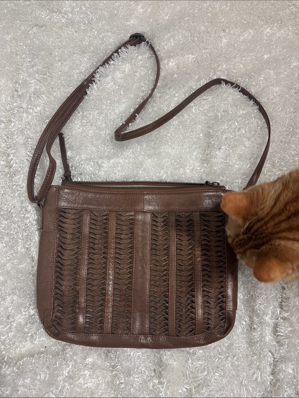 Day & Mood brown crossbody purse bag leather